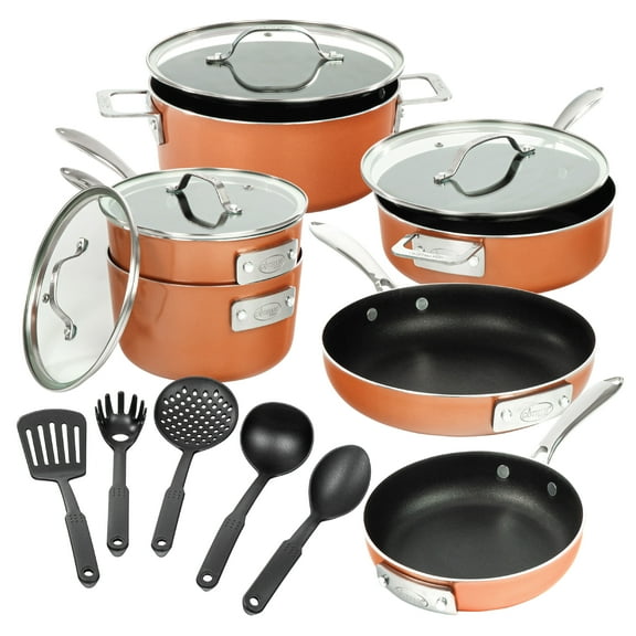 Gotham Steel Stack master 15 Pieces Set, Oven Safe, Dishwasher Safe, Space Saving