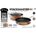 Gotham Steel Stackable Nonstick 3 Piece Copper Cast Stackable Pots