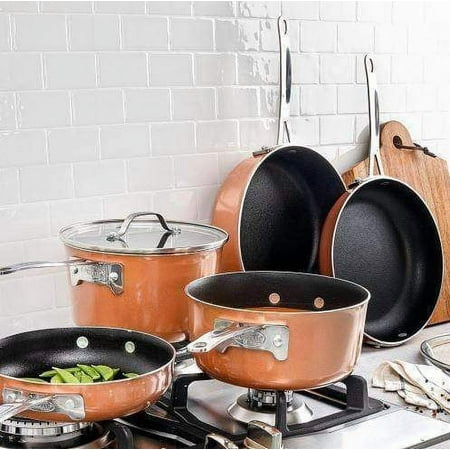 Gotham Steel Stackmaster 10 Piece Stackable Pan Non-Stick Cookware Set