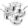 thumbnail image 1 of Gotham Steel 10 Pcs Stainless Steel Cookware Set, Pots and Pans Set Non Stick with Induction Cookware, Made Without Forever Chemicals, Metal Utensil Safe, Oven and Dishwasher Safe, 1 of 8