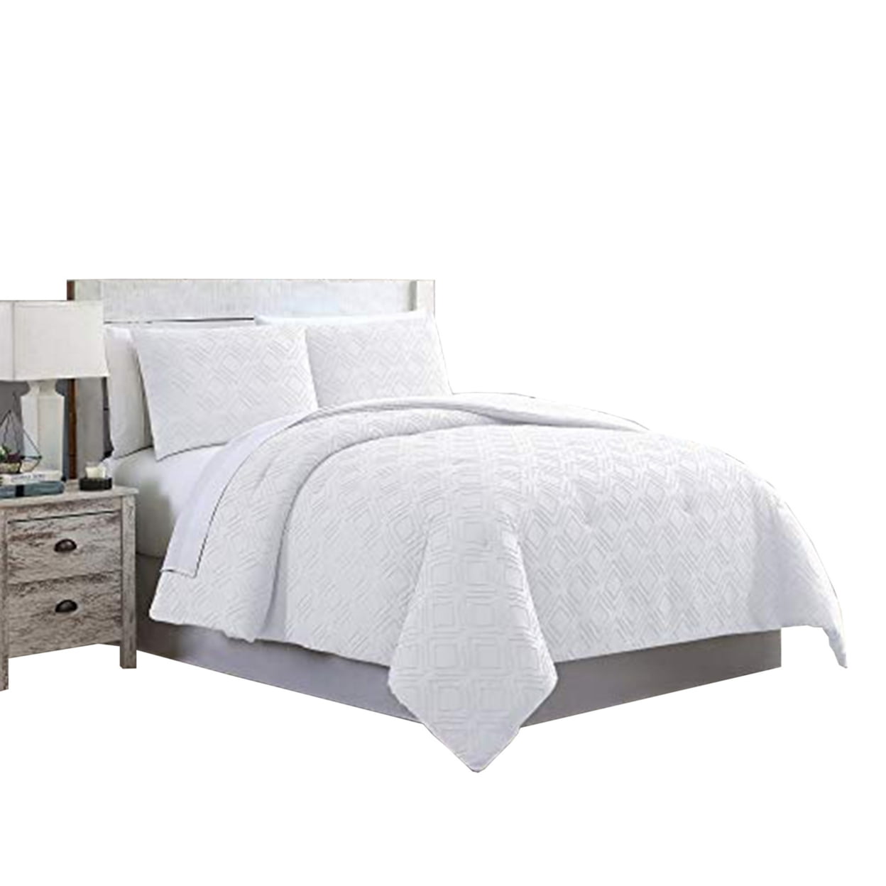 Gothenburg 3 Piece Diamond Pattern Queen Size Comforter Set The Urban ...