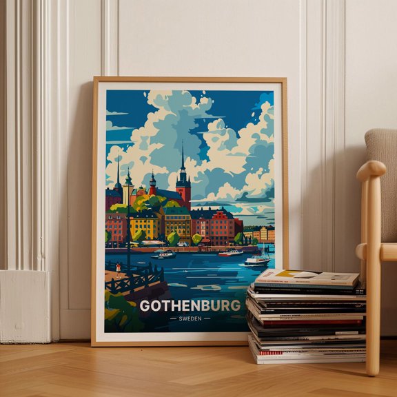 Gothenburg Sweden Travel Poster Nordic Art Print C20877