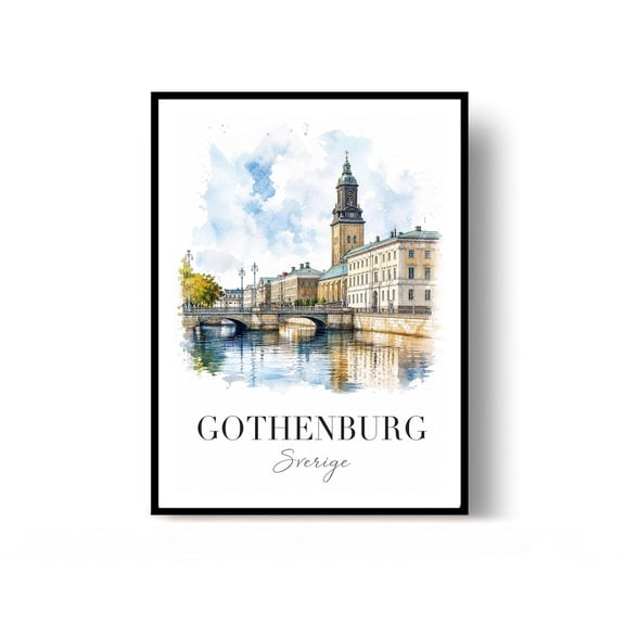 Gothenburg Sweden Travel Poster Print Wall Decor