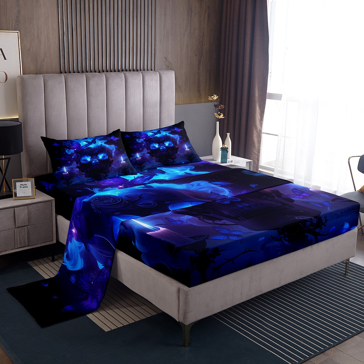 Gothi Sugar Skull Bed Sheets Set Smog Skeleton Queen Sheet Set Extoic gothi-sugar-skull-bed-sheets-set-smog-skeleton-queen-sheet-set-extoic