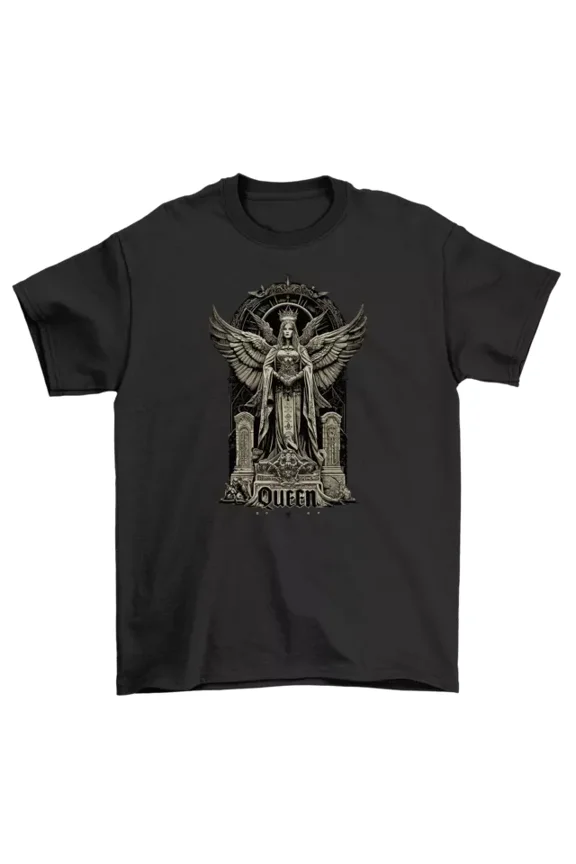 Gothic_26 Angel Throne T-Shirt - Dark, Divine, And Deviously Stylish Funny Prin Unisex S-5XL Hot Trending Shirt, Vintage Birthday Gift