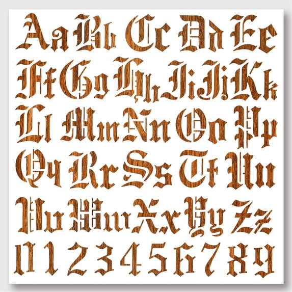 Gothic Numbers/drawing Gothic A to Z Alphabet Numbers Stencil 11.81x11.81 Hollow Out Drawing ...