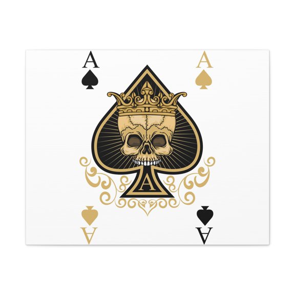 Gothic Ace Of Spades Playing Card Canvas Wall Art for Home Decor Ready-to-Hang
