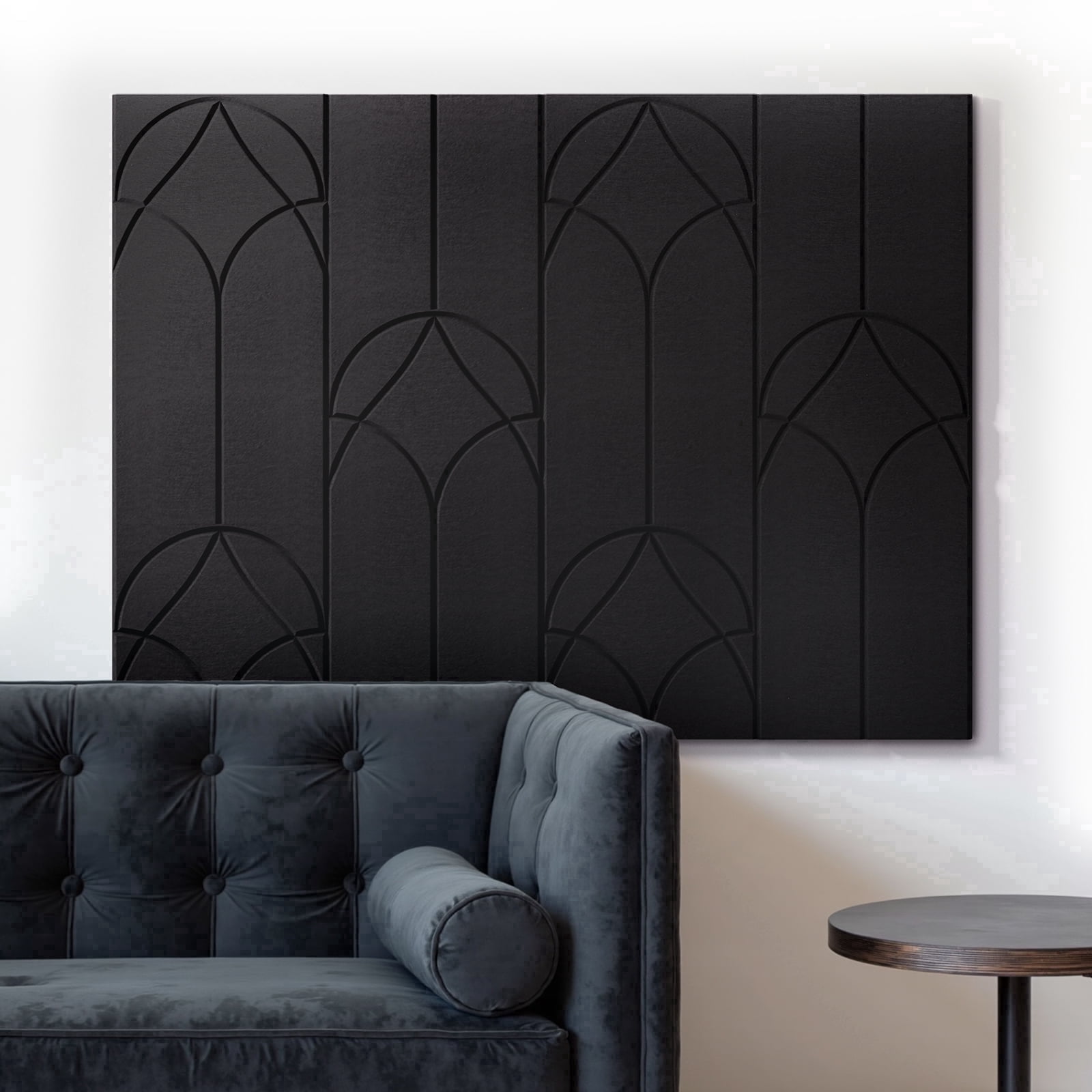 Kuchoow Gothic Acoustic Panels Self Adhesive Sound Absorbing Panel for Studio Walls Ceiling Door, Black 12 Pack 12" x 12" x 0.4" Sound Panels, Decorative Art Square Tiles for Room Office