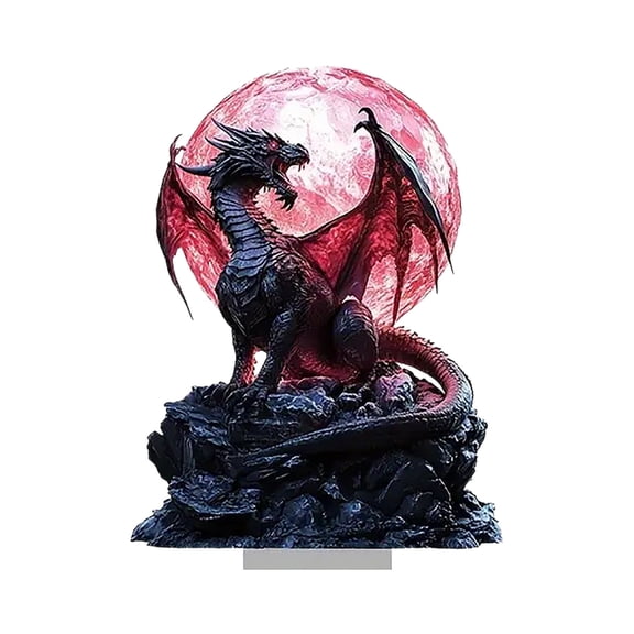 Gothic Acrylic Stand Figure for Home Office Desk Decor, Mythical Creature Sculpture, Collectible Tabletop Display Ornament, Gift for RPG and Fantasy Fans