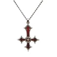 thumbnail image 1 of Gothic Alloy Necklace with Inverted Crucifix Alloy Pendant Clavicle Chain Retro Fashion Jewelry Party Wear Accessory, 1 of 14
