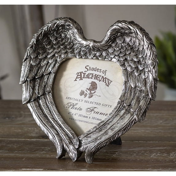 Gothic Angel Winged Heart Photo Picture Frame Wall Or Easel Desktop Display