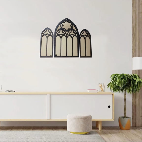 Gothic Arched Wall Mirrors Set of 3: Elegant Decor for Any Space!