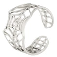 thumbnail image 1 of Gothic Art Deco Spider Web Ring Stainless Steel Cybergoth Band, 1 of 5