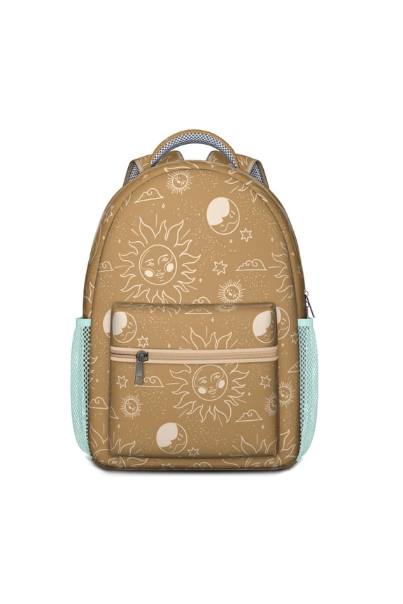 Gothic Astrology School Backpack – Celestial Moon & Stars with Witchy Spiritual and Cosmic Night Print for