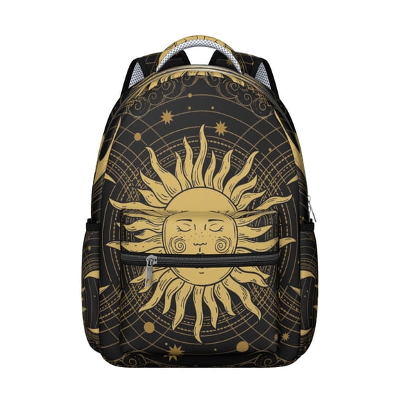 Gothic Astrology Student Backpack Durable Waterproof School Bag with Cosmic Star and Moon Print, Comfortable Adjustable Straps, Breathable Padding for Travel and School
