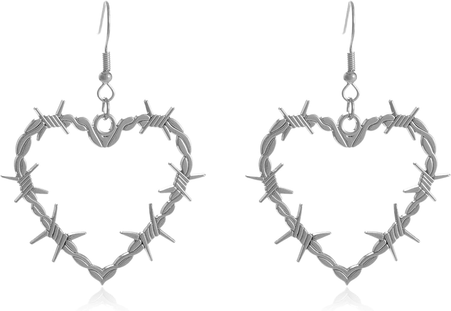 関送込 OHTNYC BARBED WIRE EARRINGS Gothic Barbed Wire Thorn Heart Earrings Gold Silver Heart