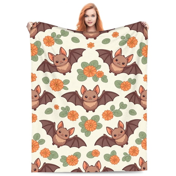 Gothic Bat Blanket, Super Soft Warm Flannel Animal Throw Blanket, Cozy Fuzzy Blanket, Home Decor Halloween Gift 80x60
