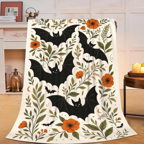 Gothic Bat Blanket Super Soft Warm Fluffy Fleece Flannel Animal Blanket Cozy Fuzzy Plush Stuff Bedding Blankets Gifts for Women Users men Women Adults 80"X60"