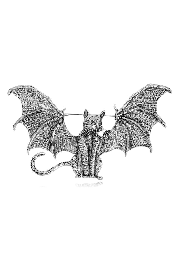 Gothic Bat Brooch Pin Vintage Metal Jewelry For Outfit Decoration Gift