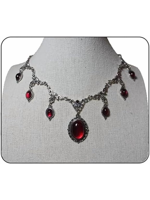 Gothic Bat Choker Necklace for Women,Vintage Victorian Vampire Pendant Necklaces Punk Oval Crystal Cameo Choker Halloween Witch Jewelry Cosplay Party Accessories