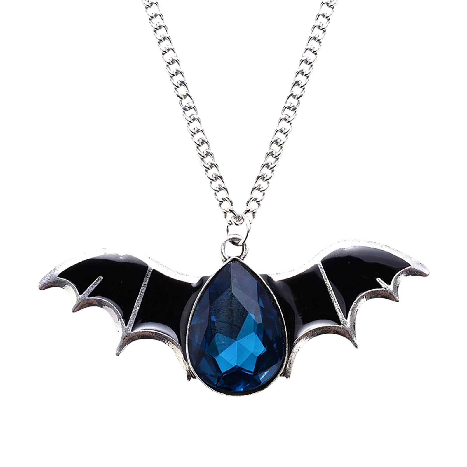 Gothic Bat Necklace for Women - Vampire Bat Pendant with Red Crystals ...