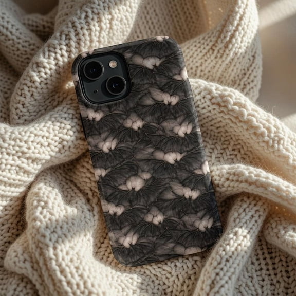 Gothic Bat Phone Case - Dark Aesthetic Vampire Art Tough MagSafe Cover Designed for iPhone 17, 16, 15, 14 Pro Max