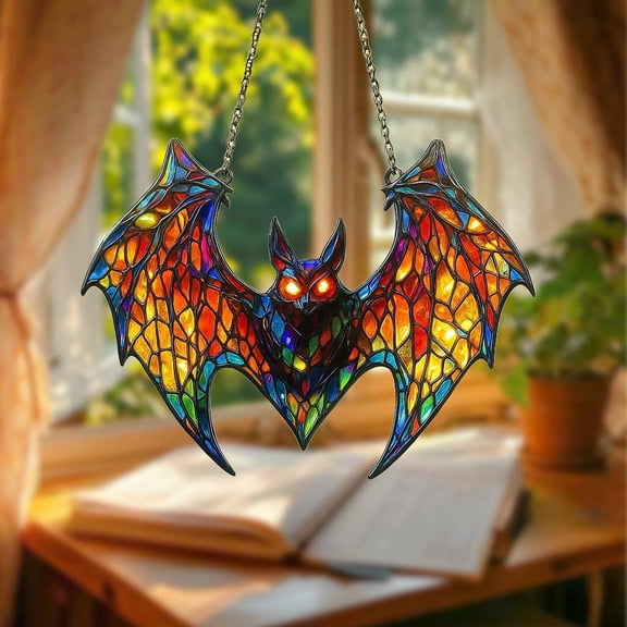 Gothic Bat Suncatcher, Bat Suncatcher, Spooky Bat Window Hanging, Halloween & Fall Decoration, Gothic Bat Hanging, Bat Lover Gift