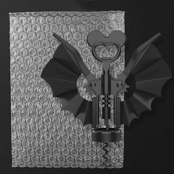 Gothic Bat Wing Corkscrew and Bottle Opener, Novelty Vampire Wine & Beer Opener, Unique Zinc Alloy Bar Tool for Halloween & Themed Parties