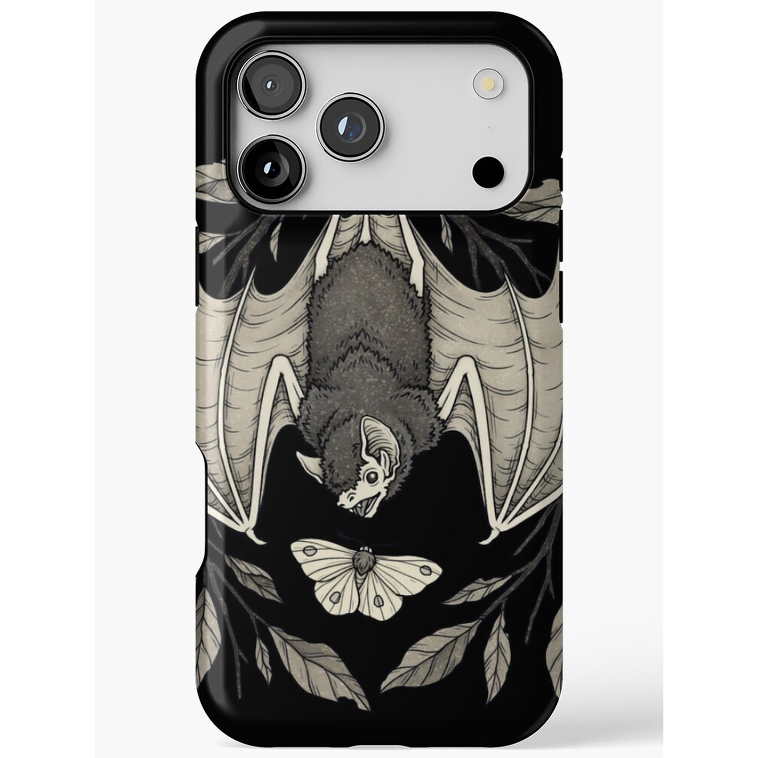 Gothic Bat and Moth Black and Gray Tough Case for Apple iPhone ...