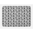 thumbnail image 1 of Gothic Bath Mat, Monochrome Lace Style Pattern with Romantic Vintage Roses and Skulls Crossbones, Non-Slip Plush Mat Bathroom Kitchen Laundry Room Decor, 29.5 X 17.5 Inches, Black White, Ambesonne, 1 of 2
