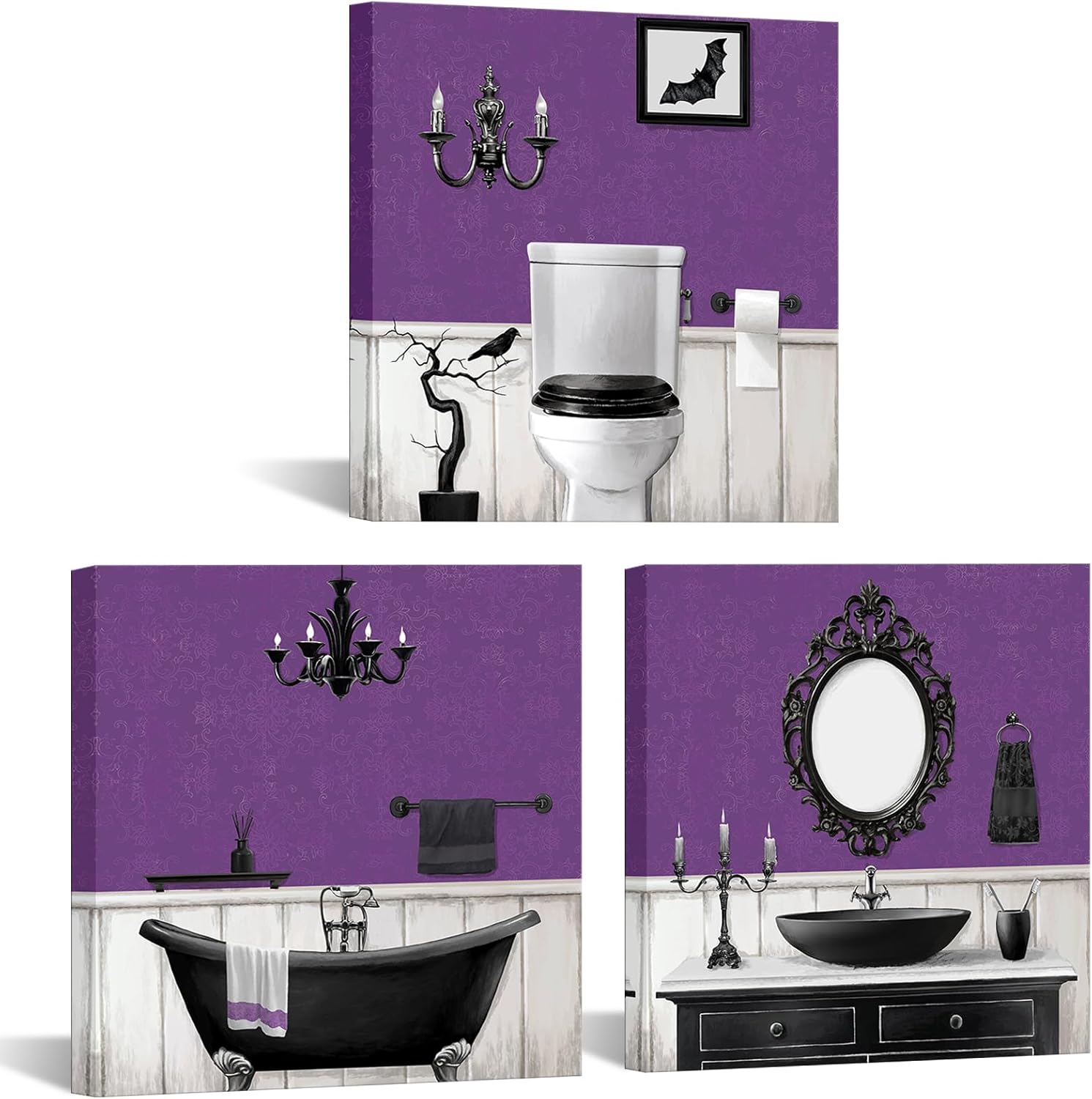Gothic Bathroom Decor Goth Bathroom Wall Art Framed Ready to Hang ...