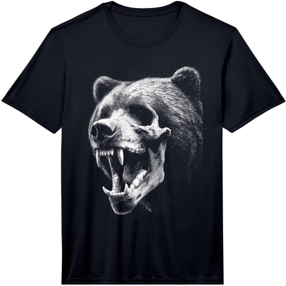 Gothic Bear Skull Art T-Shirt in Grunge Aesthetic Style - Walmart.com