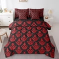 thumbnail image 1 of Gothic Bed in a Bag King Size Comforter Set 7 Pieces,Adults Black Damask Bedding Sets,Victorian Sheet Set with Comforter Vintage Baroque Goth Antique Black Floral Bohemian Decor,Rasberry Red, 1 of 5
