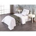 thumbnail image 1 of Gothic Bed Runner, Vintage Baroque Floral Skulls with Garden Flowers Flourishing Leaves, Decorative Accent Bedding Scarf for Hotels Homes & Guest Rooms, Twin, Charcoal Grey and Dark Tan, by Ambesonne, 1 of 3