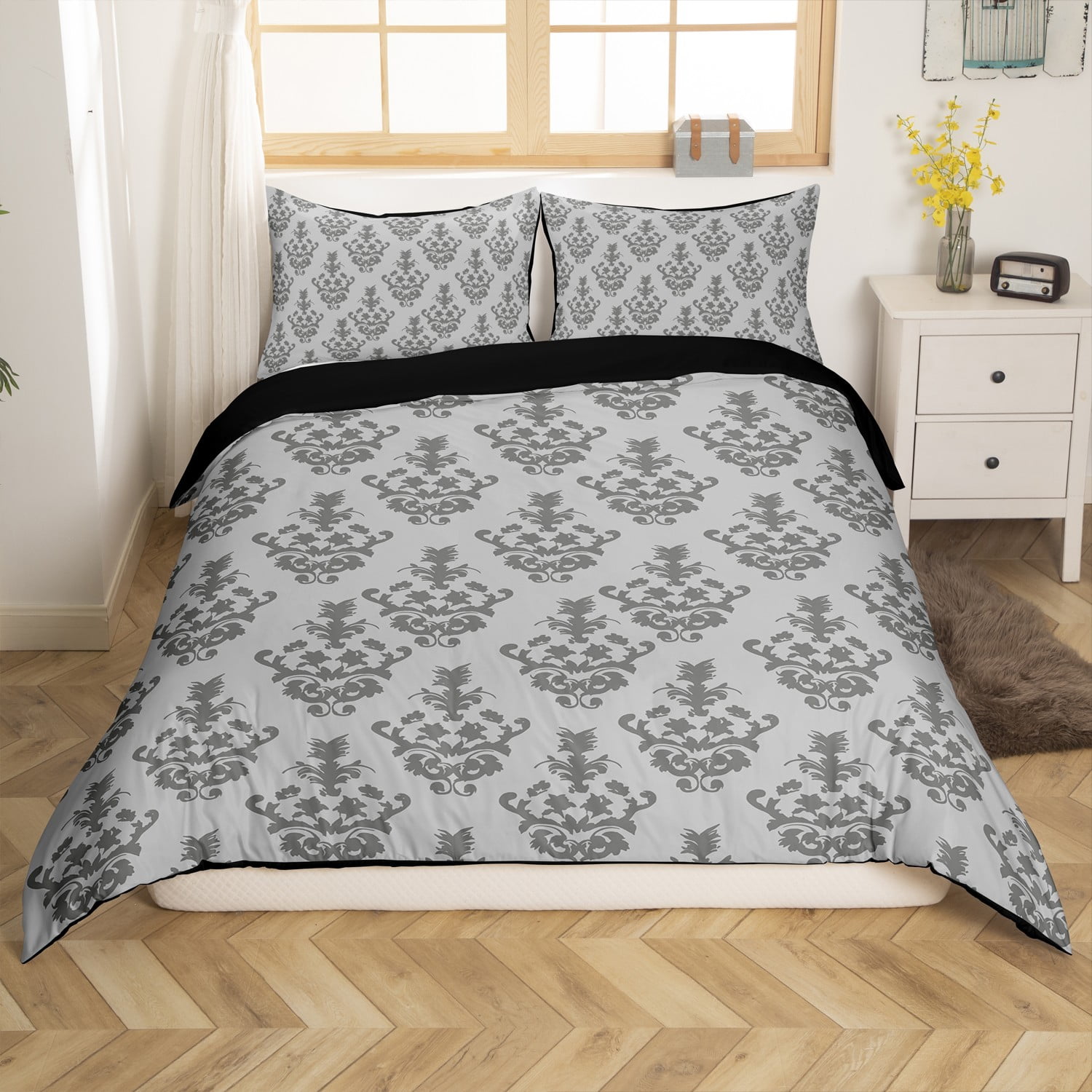 Gothic Bedding Sets Adults Damask Duvet Cover Set,Victorian Comforter