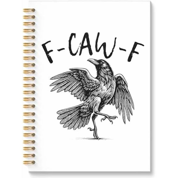 Gothic Black Crow Glitter Spiral Notebook, Witchy Funny Raven Journal, Crow Lovers Gifts for Women Men, Dark Academia Gothic Raven Hardcover Notebook Journal, 5.5x8.3 Inch