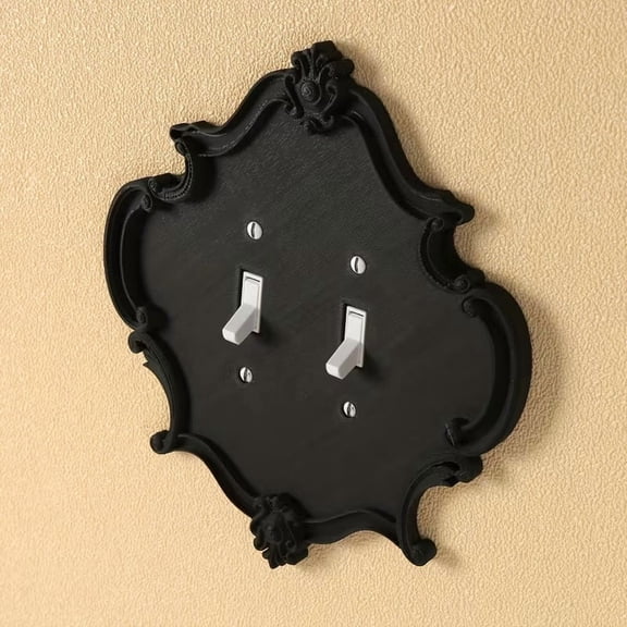Gothic Black Double Opening Wall Panel for Living Room Decor