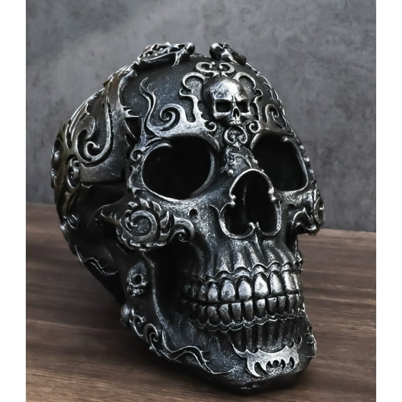 Gothic Black El Diablo Inferno Fire Tattoo Devil Hell Dragon Skull Figurine