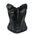 thumbnail image 1 of Gothic Black Faux Leather Corset Womens Lace-Up Boned Corset Bustier Black S, 1 of 7