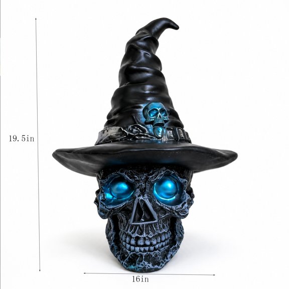 Gothic Black Resin Skull Figurine for Desktop and Shelf Display, Halloween Home Decor Ornament with Matte Finish and Detailed Bone Texture