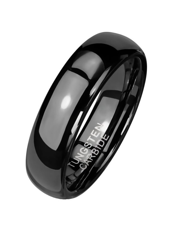 Gothic Black Tungsten Ring 6mm Wedding Band Handfasting
