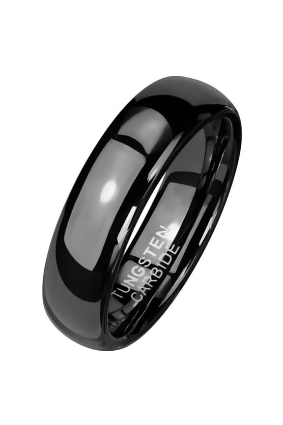 Gothic Black Tungsten Ring 6mm Wedding Band Handfasting
