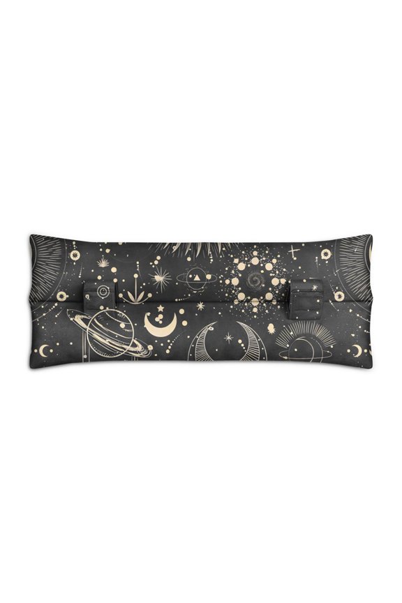 Gothic Black and Gold Moon Seatbelt Cushion - Enhances Driving Comfort After Heart Surgery