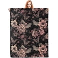 thumbnail image 1 of Gothic Blanket, Floral and Bat Flannel Throw Blankets,Soft Warm Lightweight Cozy Plush Halloween Goth Throws for Bedroom Sofa Home Decor Gifts for Women Girls Color180 Color180, 1 of 7