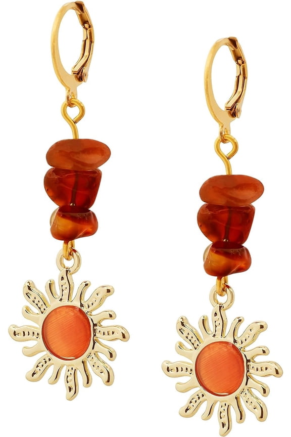 Gothic Boho Sun and Moon Earrings, Crescent Moon Star Pendant, Star Earrings, Celestial Earrings, Goth Jewelry Gift for Women, Christmas Gift for Women