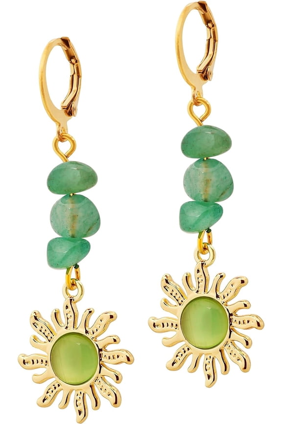 Gothic Boho Sun and Moon Earrings, Crescent Moon Star Pendant, Star Earrings, Celestial Earrings, Goth Jewelry Gift for Women, Christmas Gift for Women