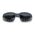 thumbnail image 1 of Gothic Bold Edgy Thorn Stud 90s Sporty Wrap Plastic Punk Sunglasses Grey, 1 of 8