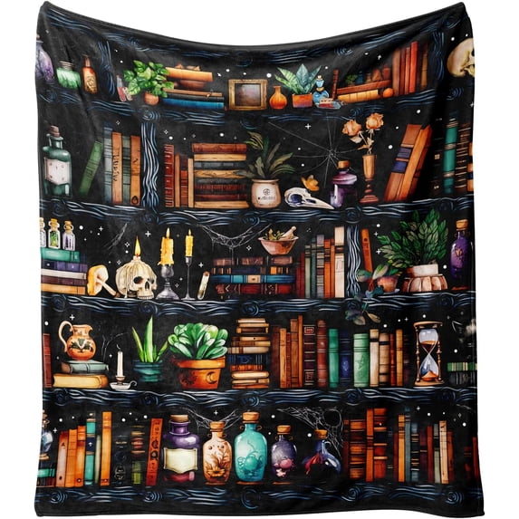 Gothic Bookshelf Magic Witchy Blanket - Walmart.com