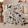 thumbnail image 1 of Gothic Botanical Moths Wildflowers Vintage Design, Mystical Celestial Art Scene, Warm Flannel Blanket for Sunroom and Reading Nook, Celestial Art Lovers Housewarming Gift, Celestial Home Decor, 1 of 9