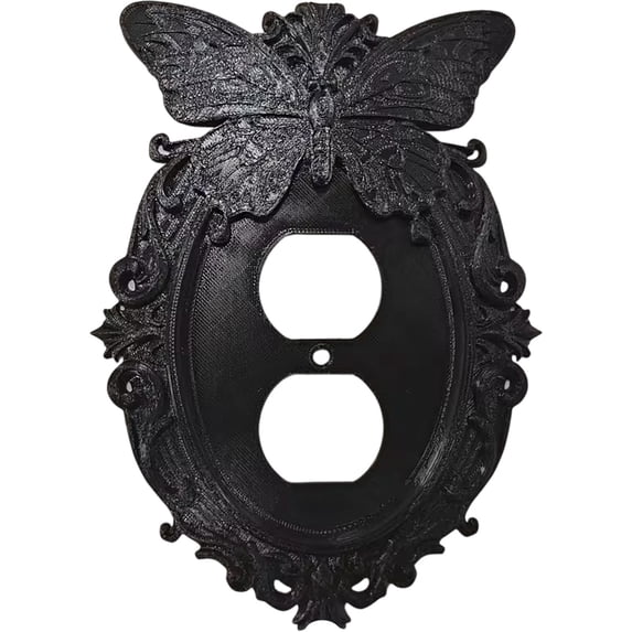Gothic Butterfly Carved Wall Plate Embossed Socket Decor Frame For Light Switch Outlet